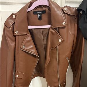 Forever 21 Tan Leather Moto Jacket